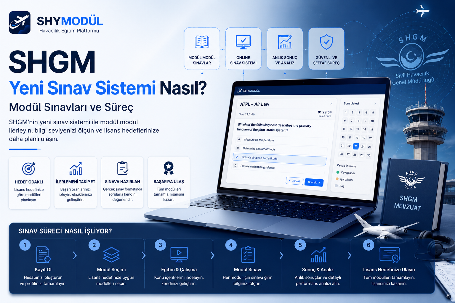 SHGM Yeni Sınav Sistemi Nasıl? Modül Sınavları ve Süreç